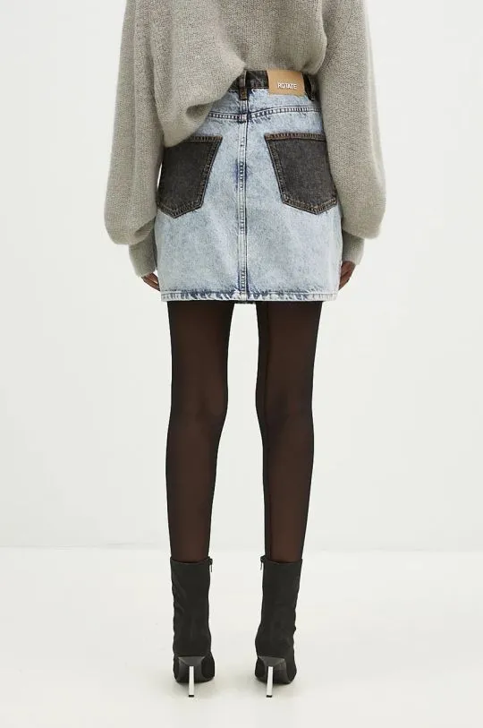 Rotate Blue Patchwork Denim Mini Skirt