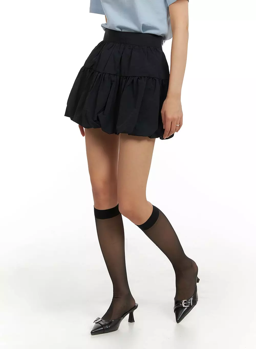 Shirred Balloon Mini Skirt IA417 - Google SEO friendly result: IA417 Shirred Balloon Mini Skirt