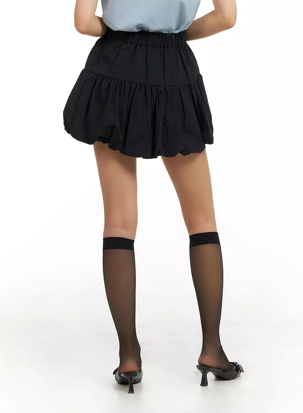 Shirred Balloon Mini Skirt IA417 - Google SEO friendly result: IA417 Shirred Balloon Mini Skirt