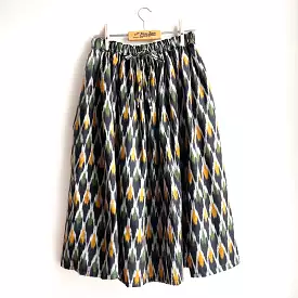 Short Skirt Black Green Ikat