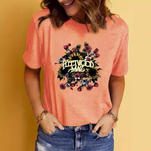 Short Sleeve T-Shirts for Women Floral Printed Streetwear