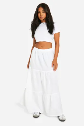 Petite Tiered Maxi Skirt - boohoo