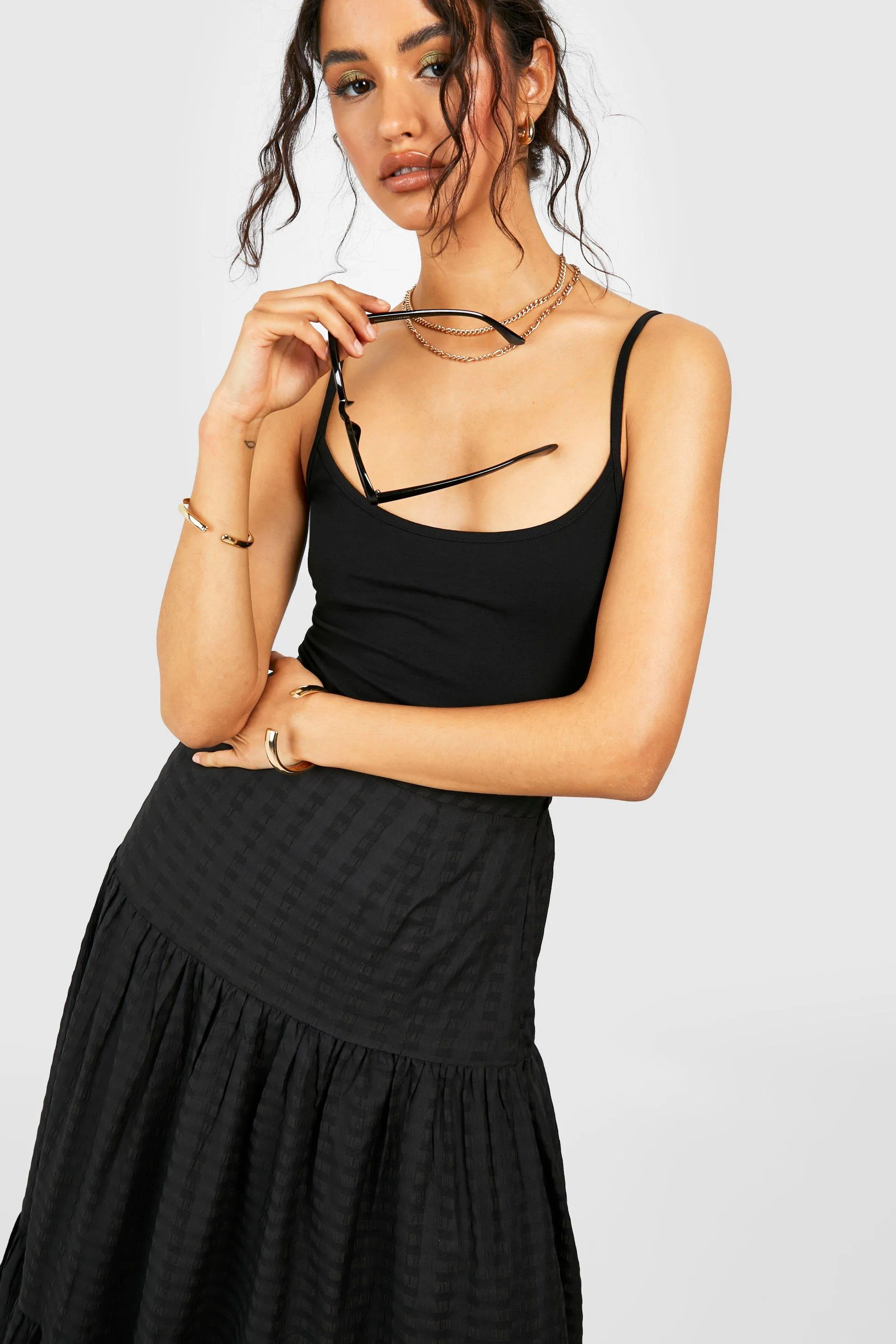 Seersucker Tiered Maxi Skirt - Shop Skirts at boohoo