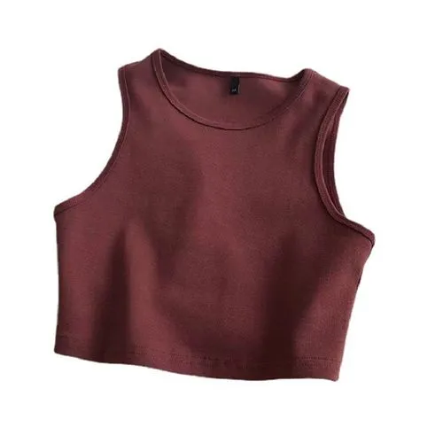 Sleeveless T-shirts for Women - Casual Solid Color