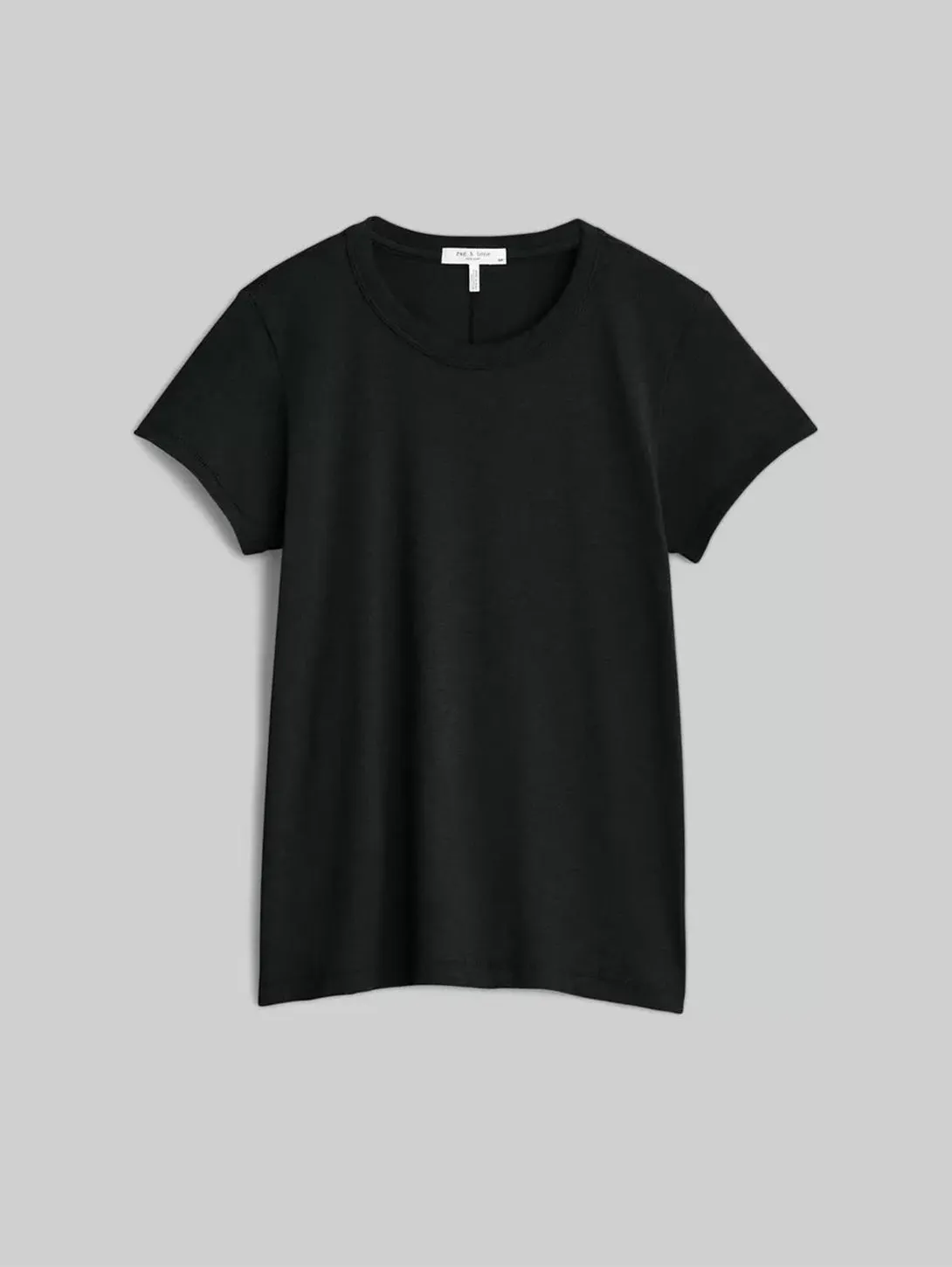 Black Slub Crew Neck Tee