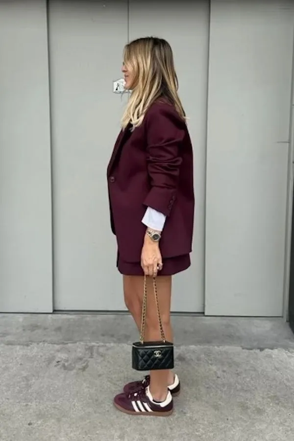 Burgundy Mini Skirt with Sneaky Design