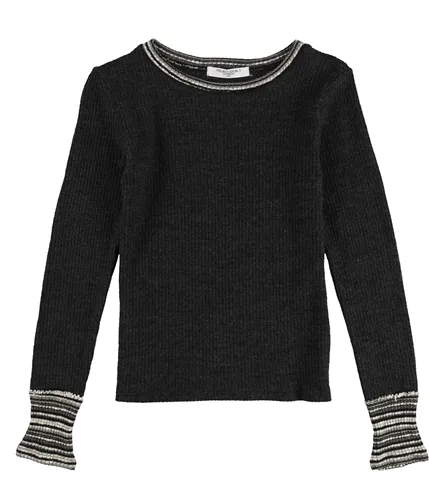 Social T striped cuff pullover sweater