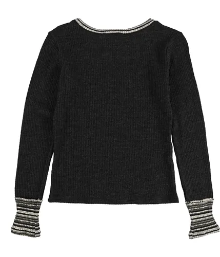 Social T striped cuff pullover sweater