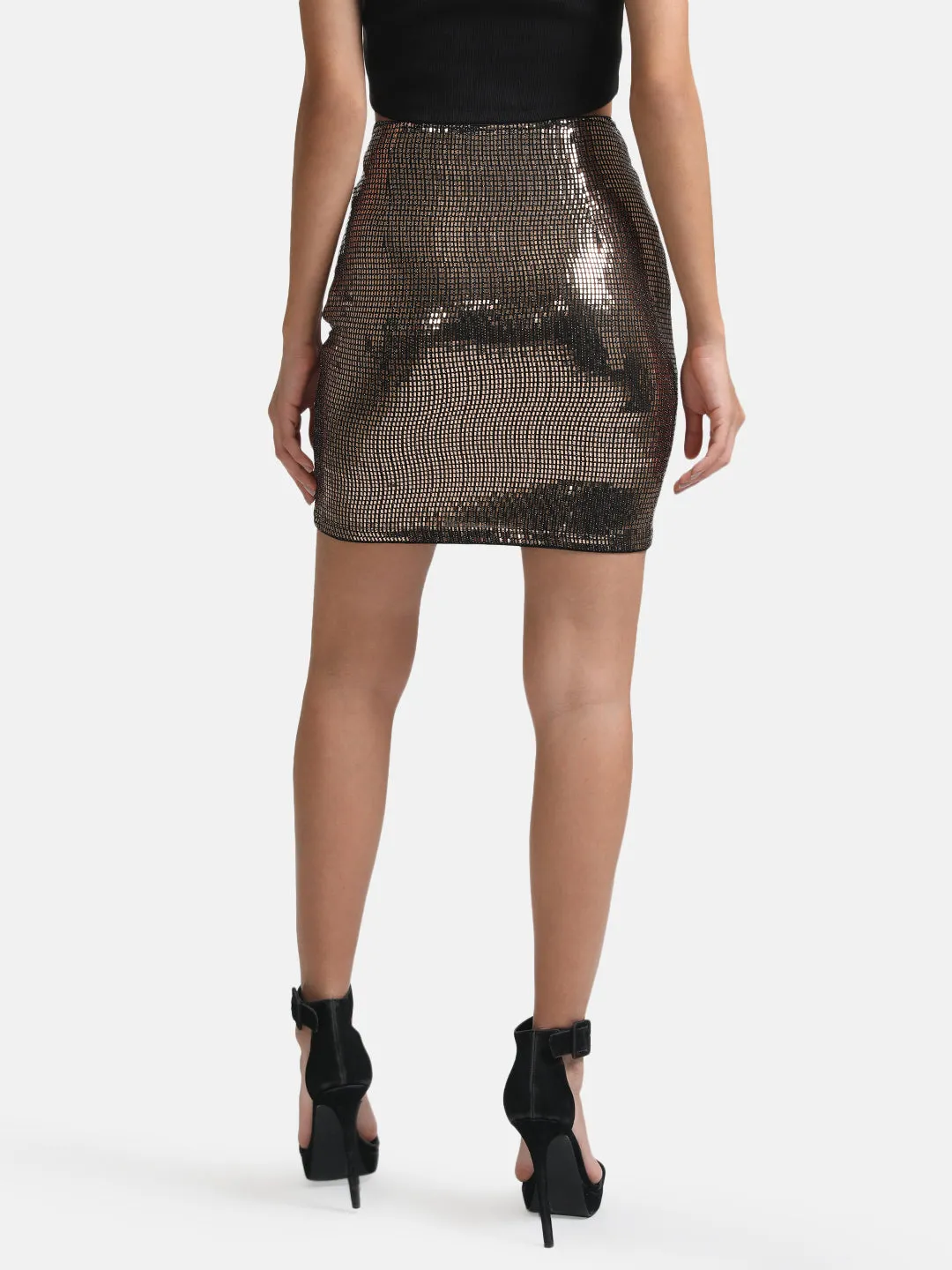 Sequin Mini Skirt with Stick-On Design