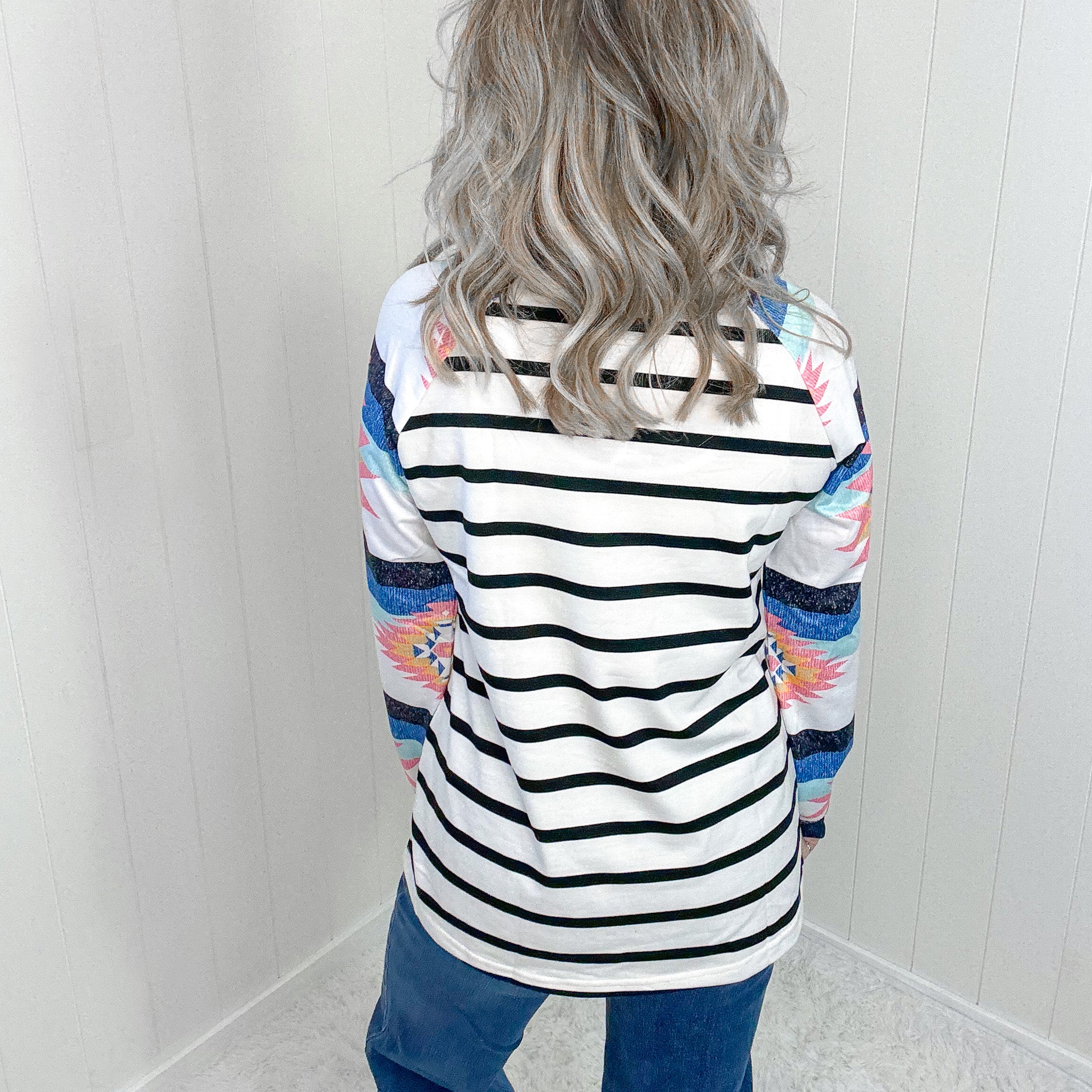 Striped Long Sleeve Tee for Change Of Pace Multi Print