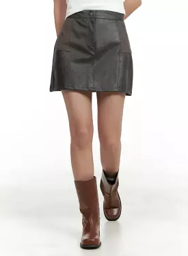 Suede Mini Skirt | Mixed Texture | CA415