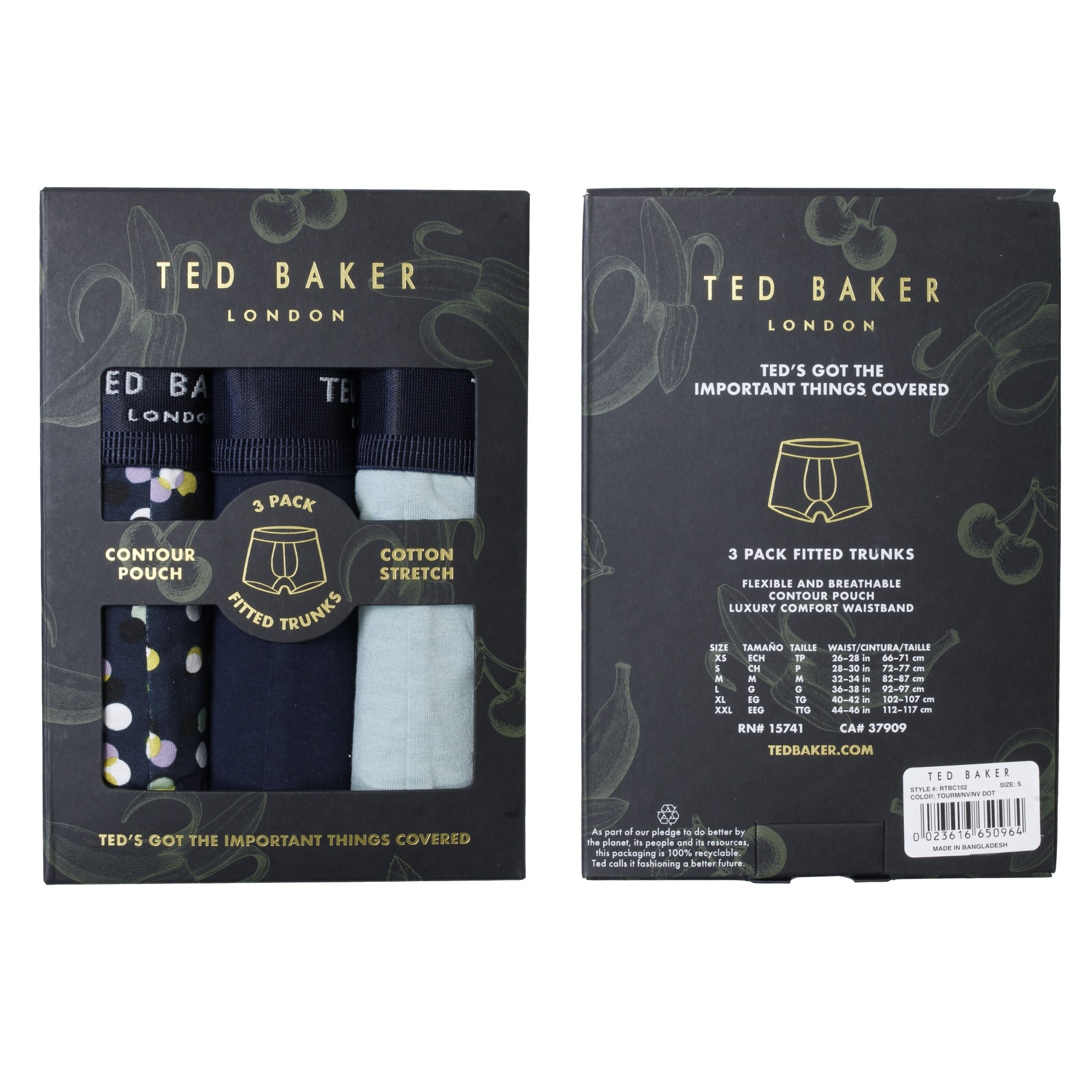 Ted Baker Fashion Boxer Trunks 3-Pack