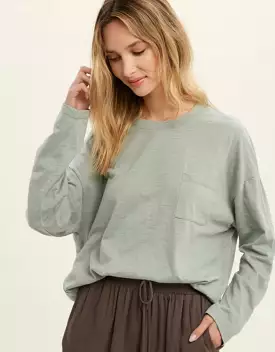 Terry Oversized Long Sleeve Tee, available in 2 Colors