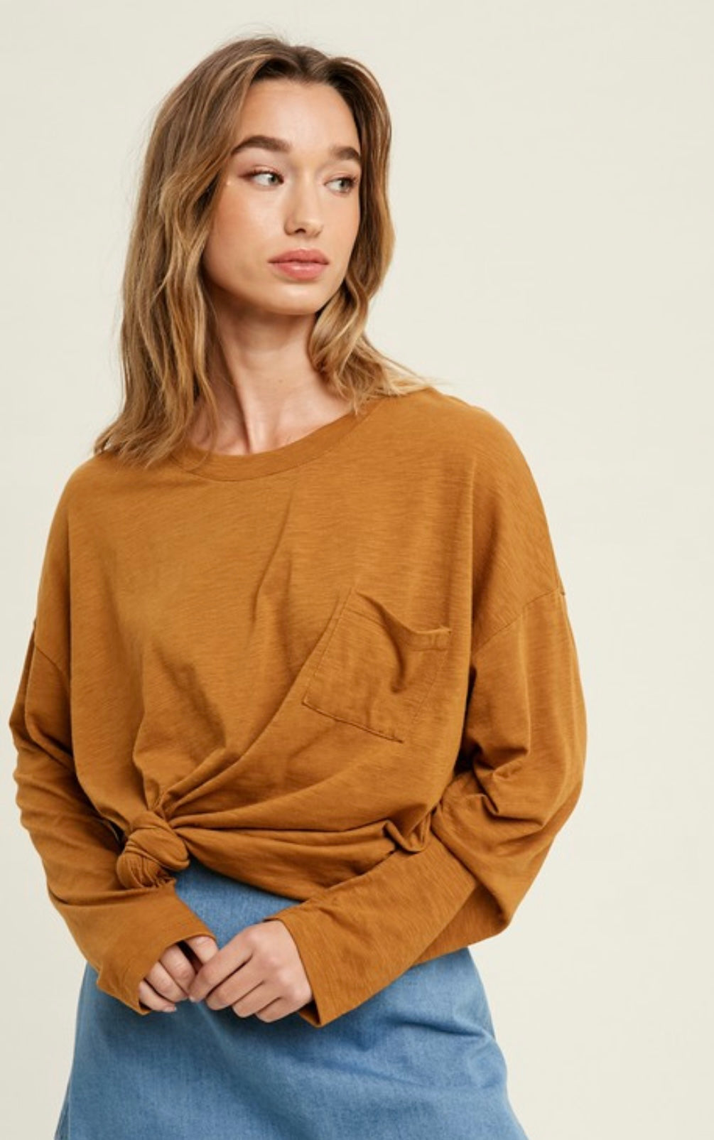 Terry Oversized Long Sleeve Tee, available in 2 Colors