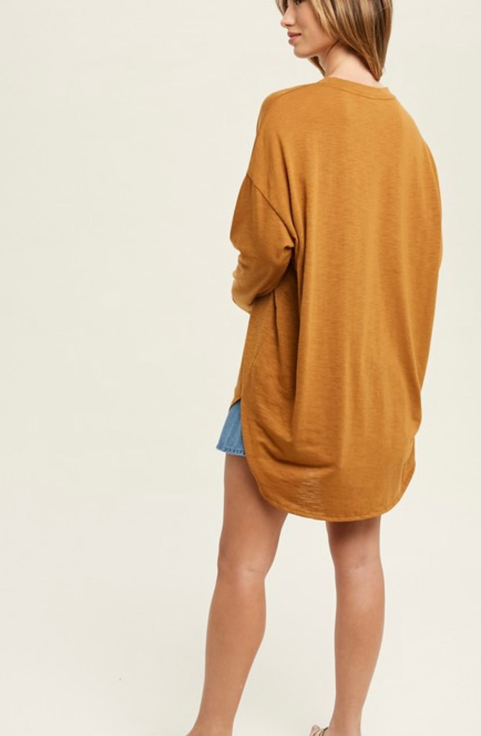 Terry Oversized Long Sleeve Tee, available in 2 Colors