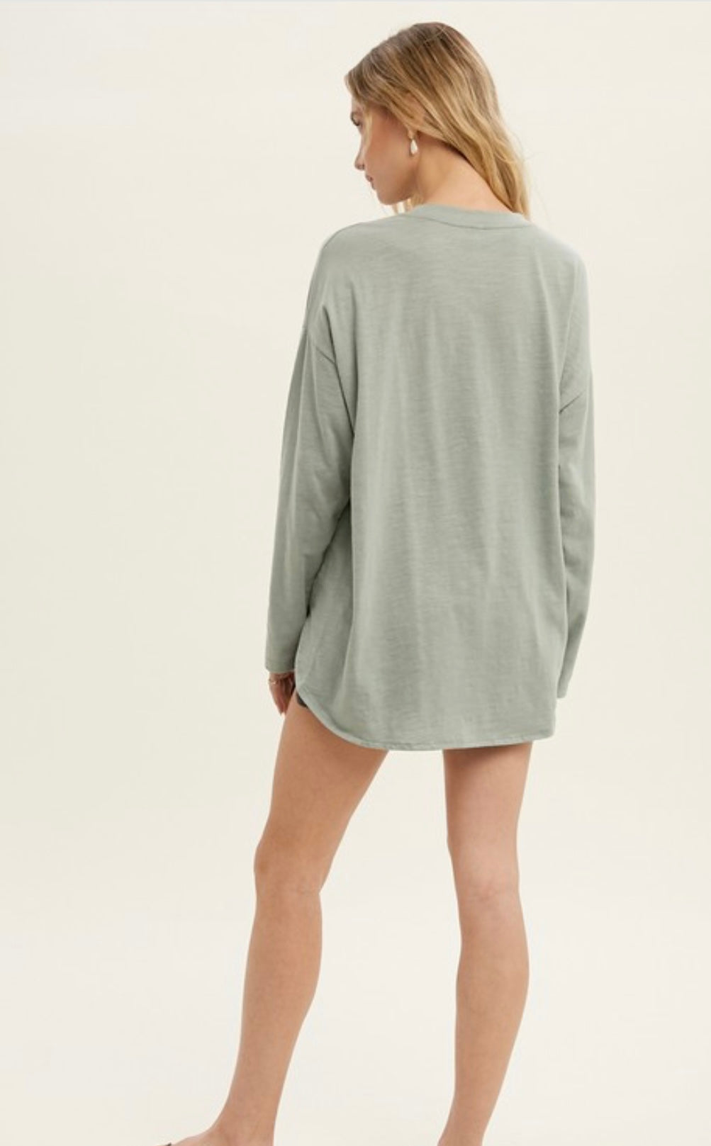 Terry Oversized Long Sleeve Tee, available in 2 Colors