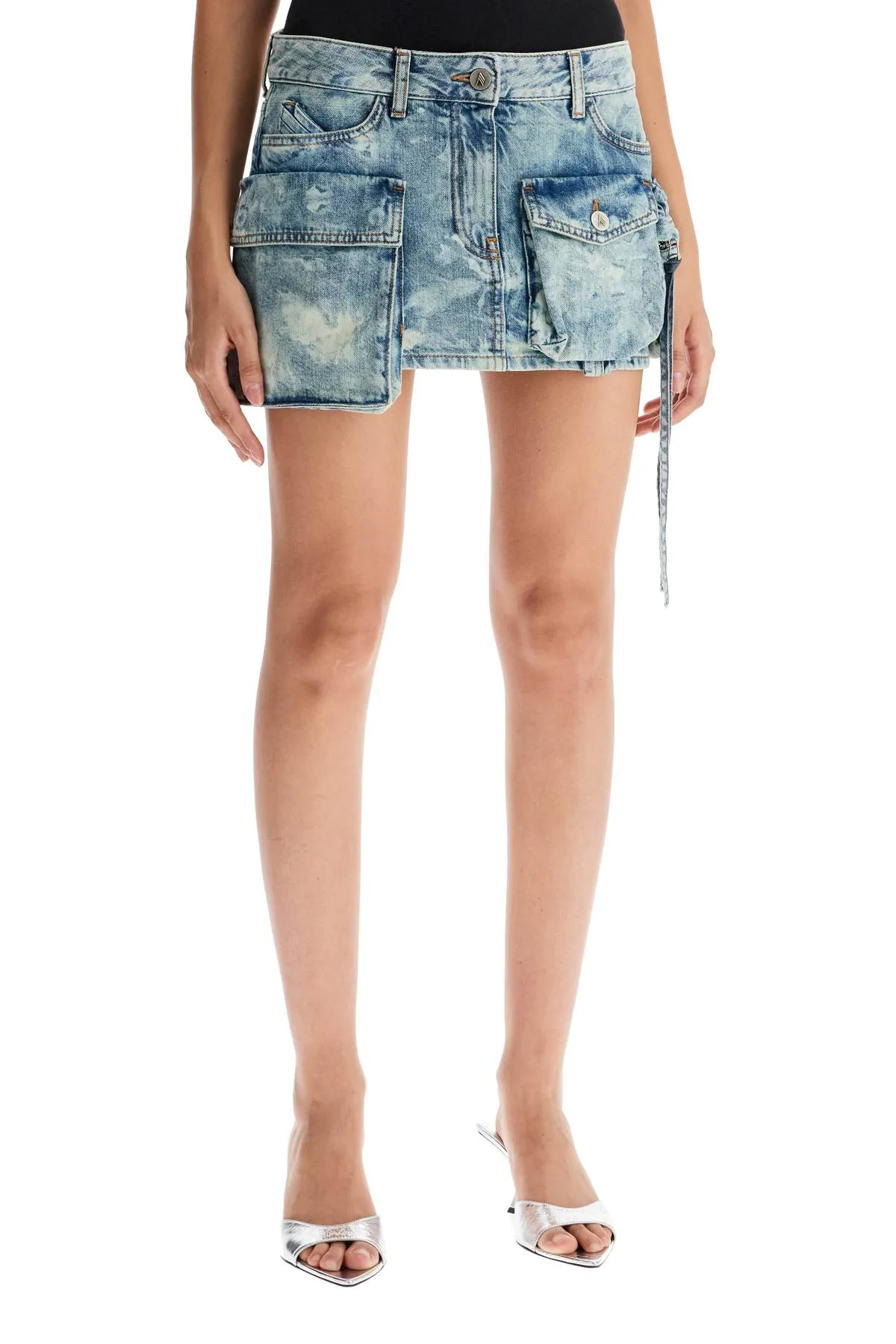 The Attico Blue Denim Fay Mini Skirt