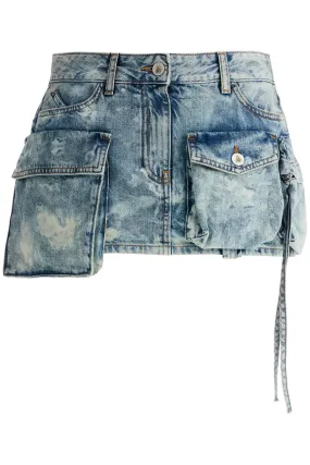 The Attico Blue Denim Fay Mini Skirt