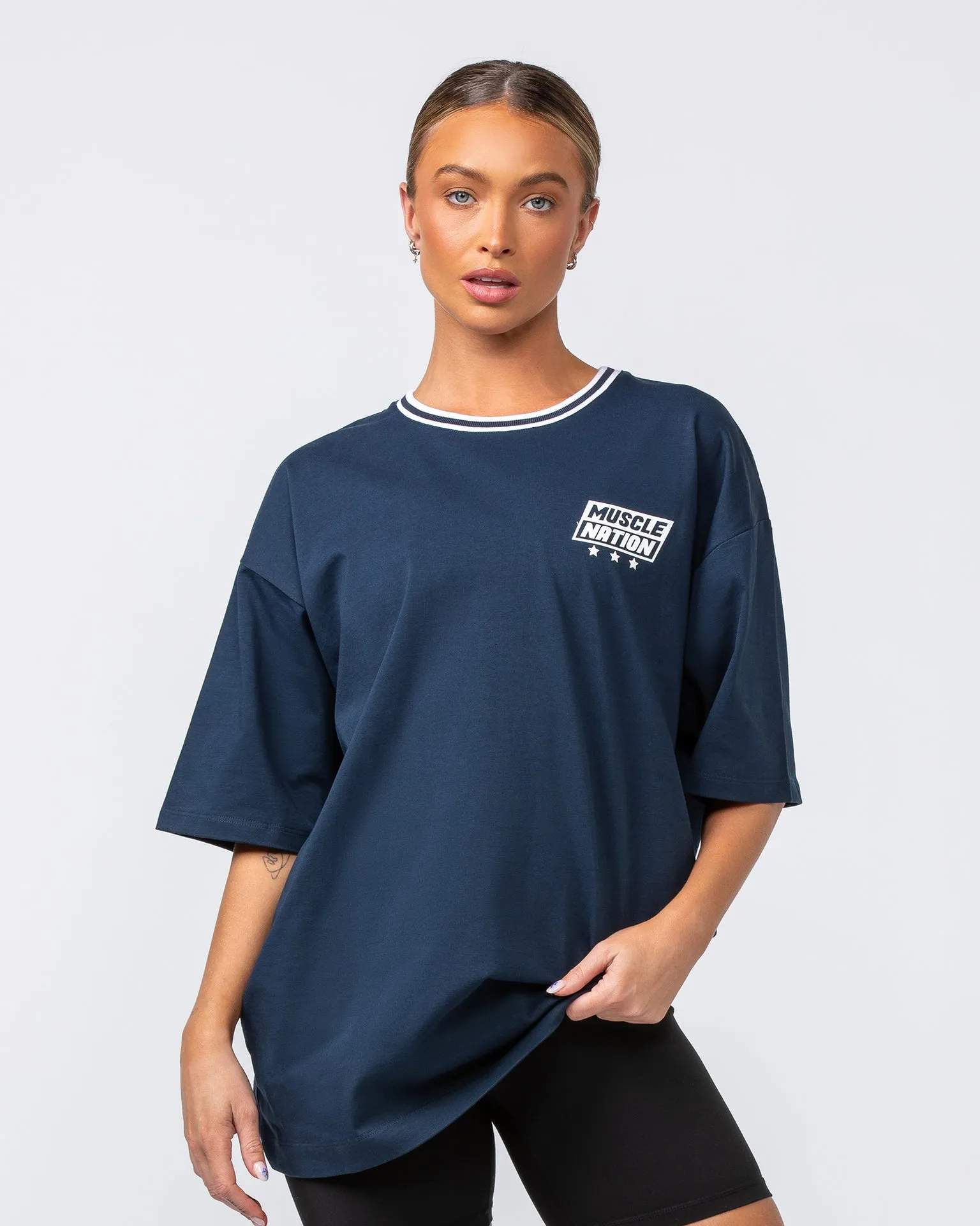 Throwback Oversized Navy Tee