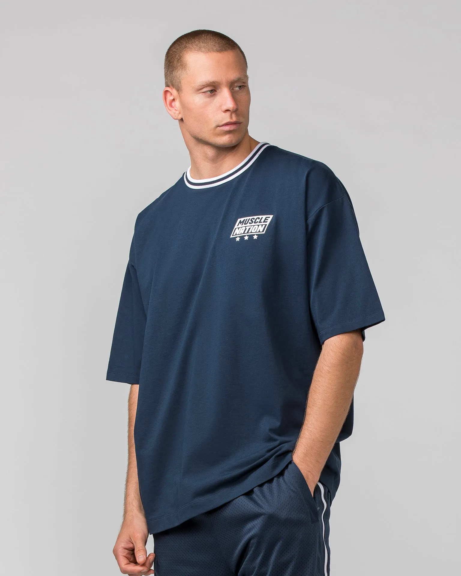 Throwback Oversized Navy Tee