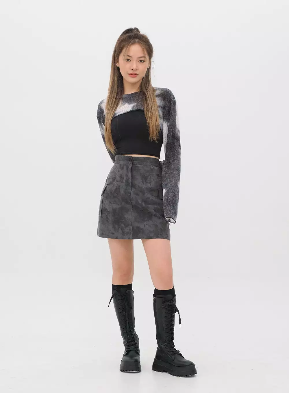 Tie Dye Cargo Mini Skirt - CM11