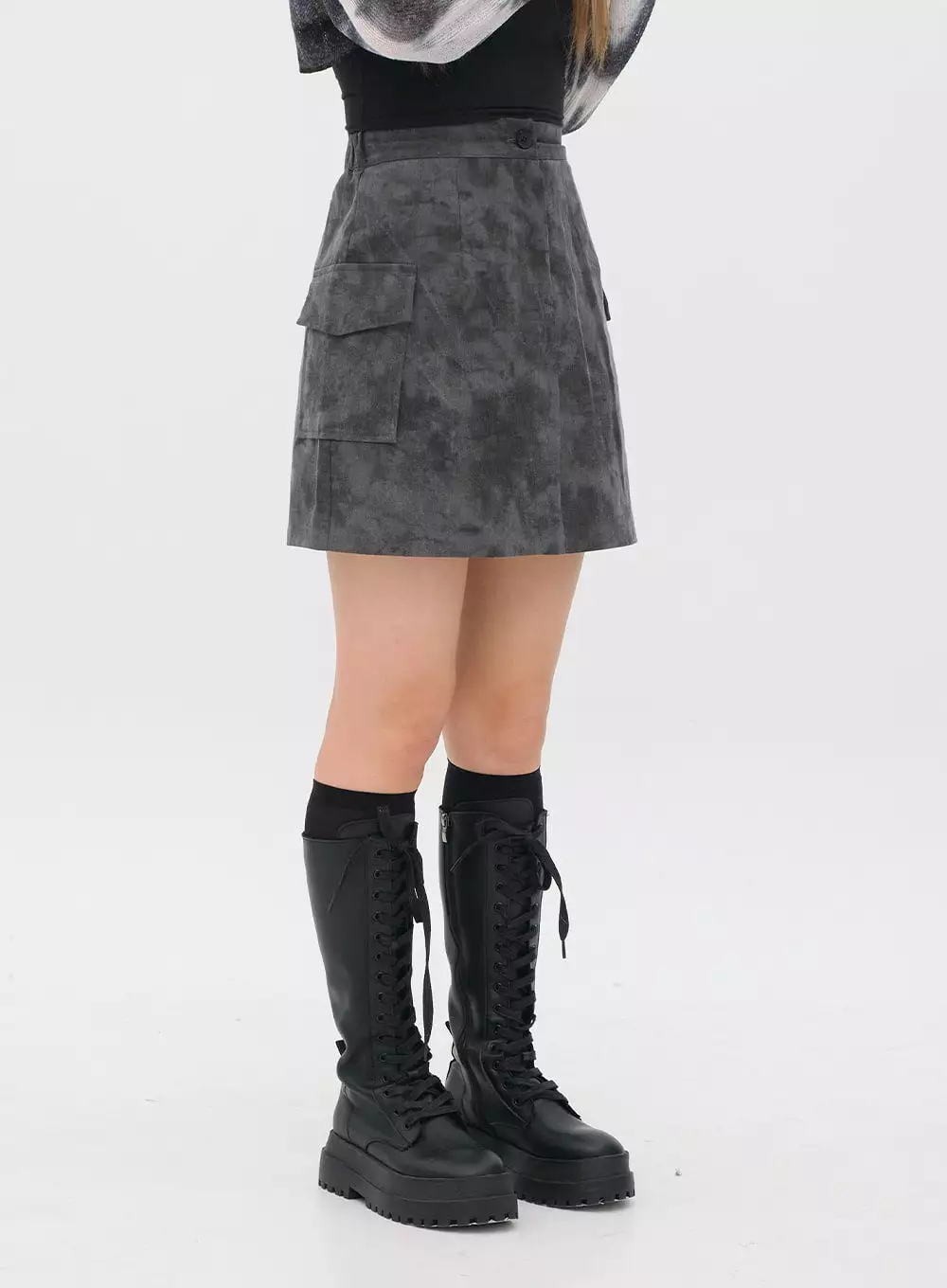 Tie Dye Cargo Mini Skirt - CM11