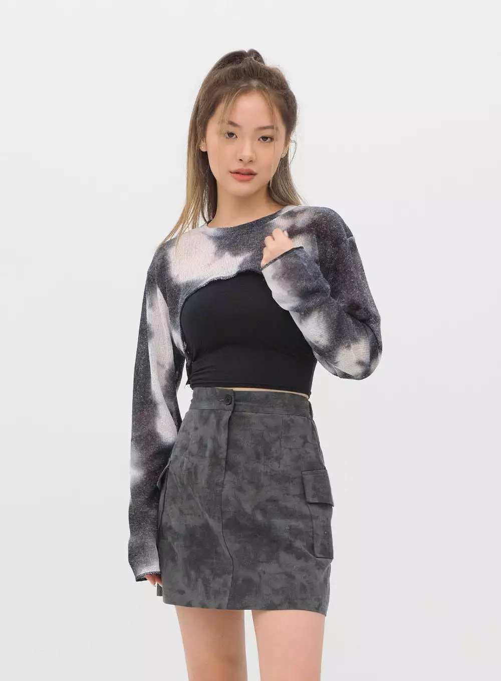 Tie Dye Cargo Mini Skirt - CM11