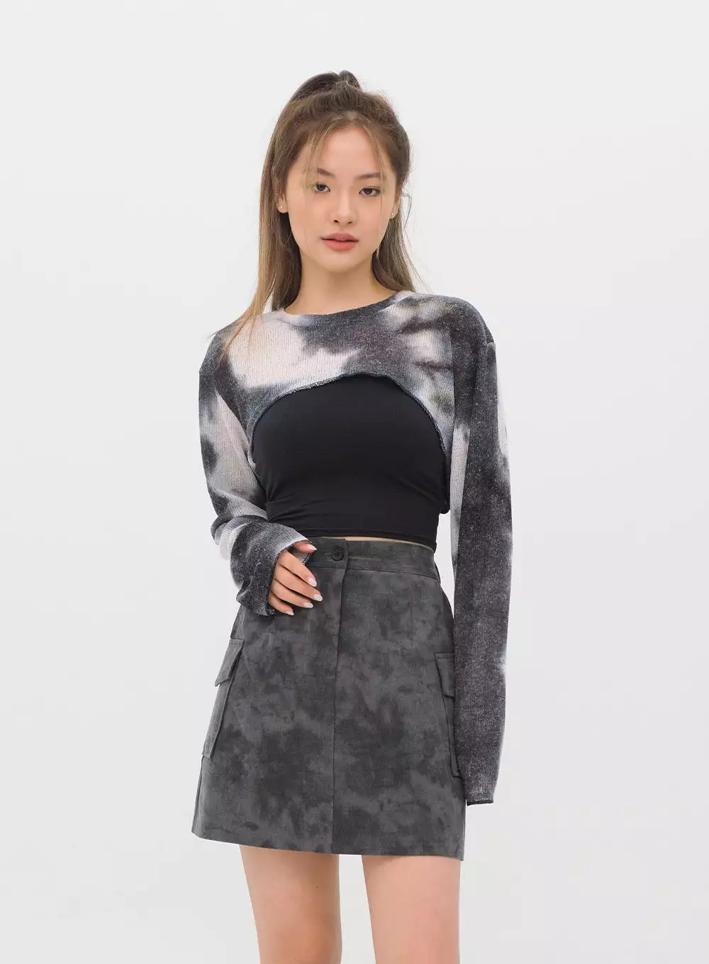 Tie Dye Cargo Mini Skirt - CM11