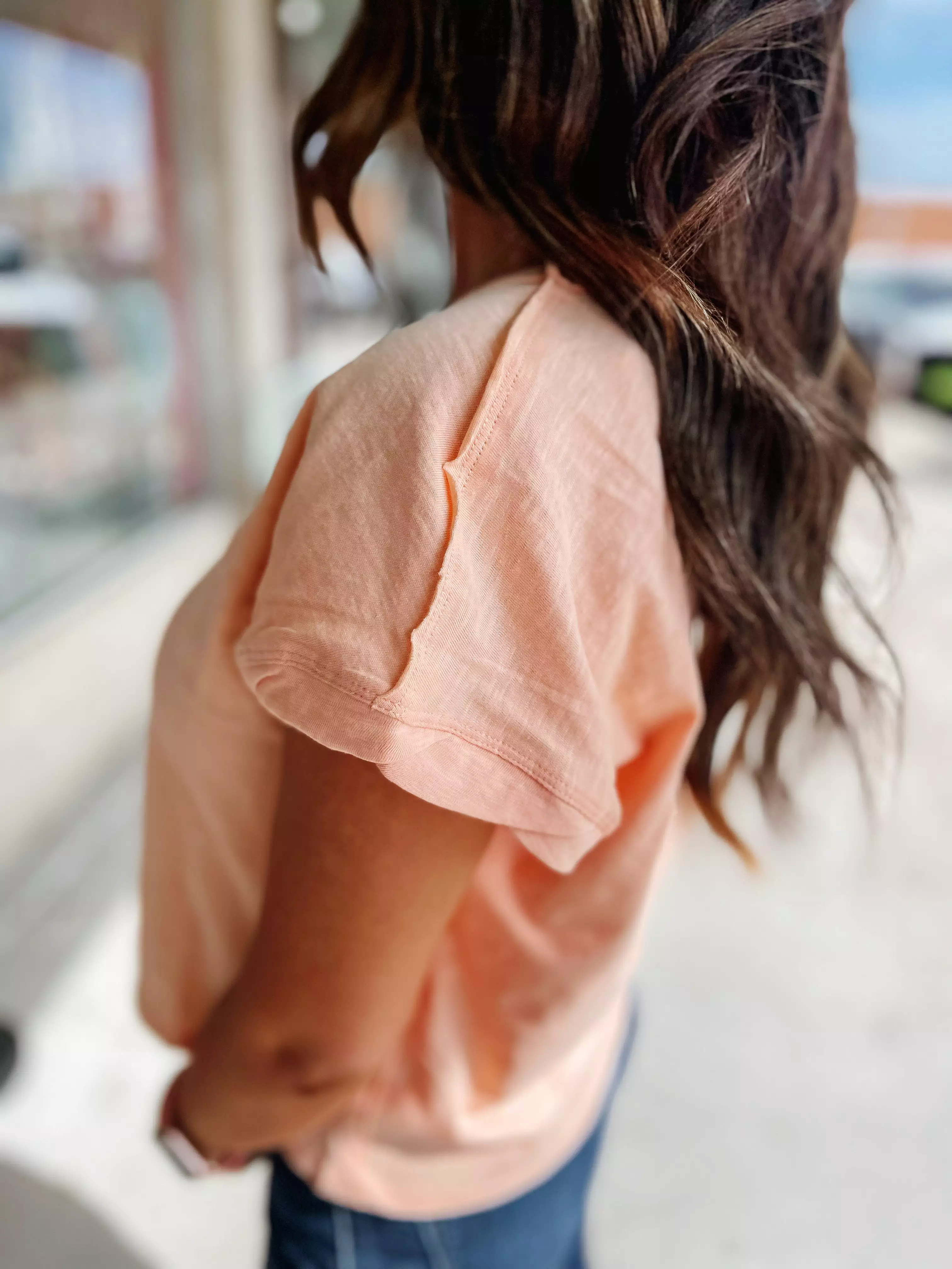 Tropical Peach Oversized Tee