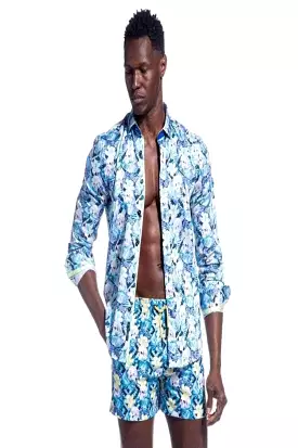 Tropical Print Swim Trunks