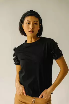 Tupelo Black Floral T-Shirt - 3D Print Design