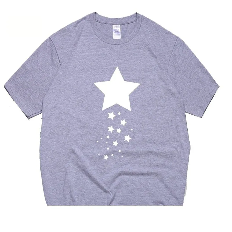 Summer Casual Cotton Star Printed Short Sleeve Artful T-shirts - Unisex