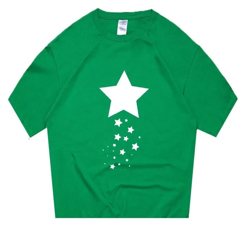 Summer Casual Cotton Star Printed Short Sleeve Artful T-shirts - Unisex