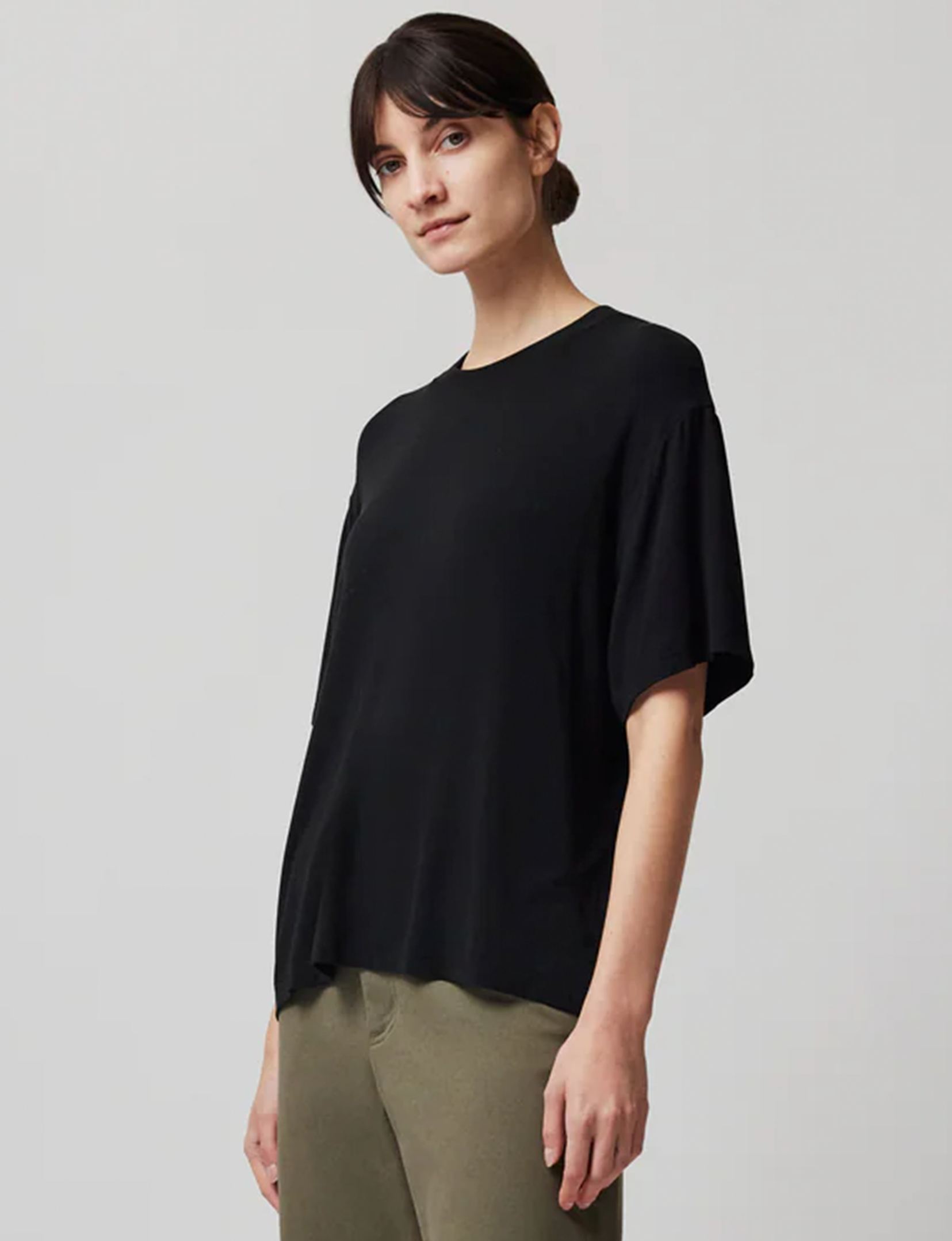 Viscose Blend Black Tee