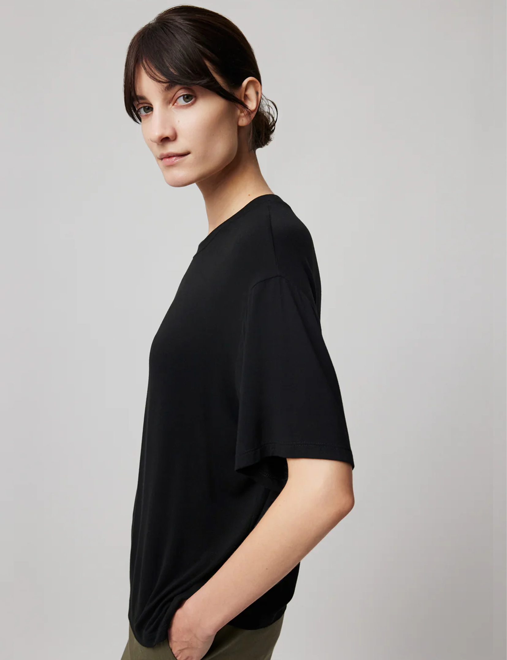 Viscose Blend Black Tee