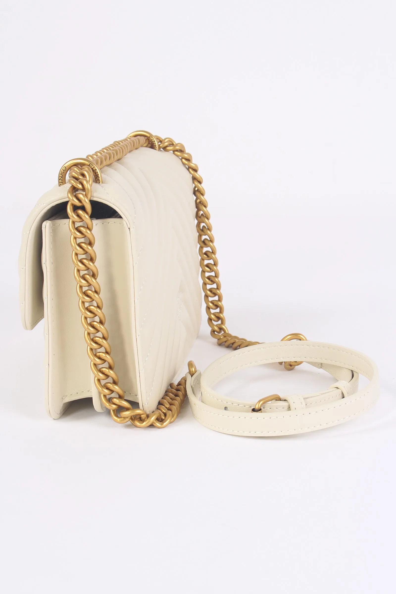 White Nappa Love One Dc Crossbody Bag