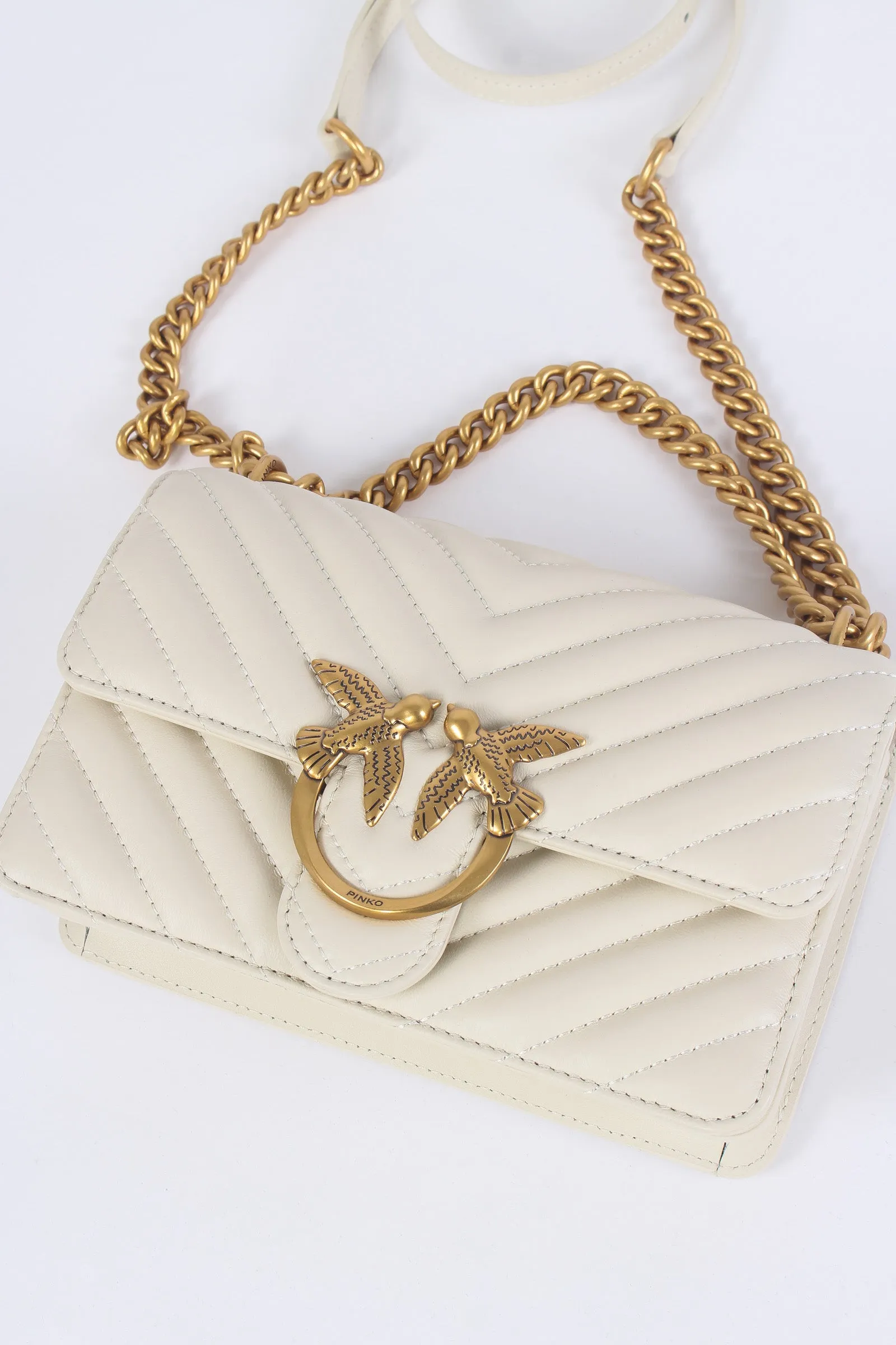 White Nappa Love One Dc Crossbody Bag