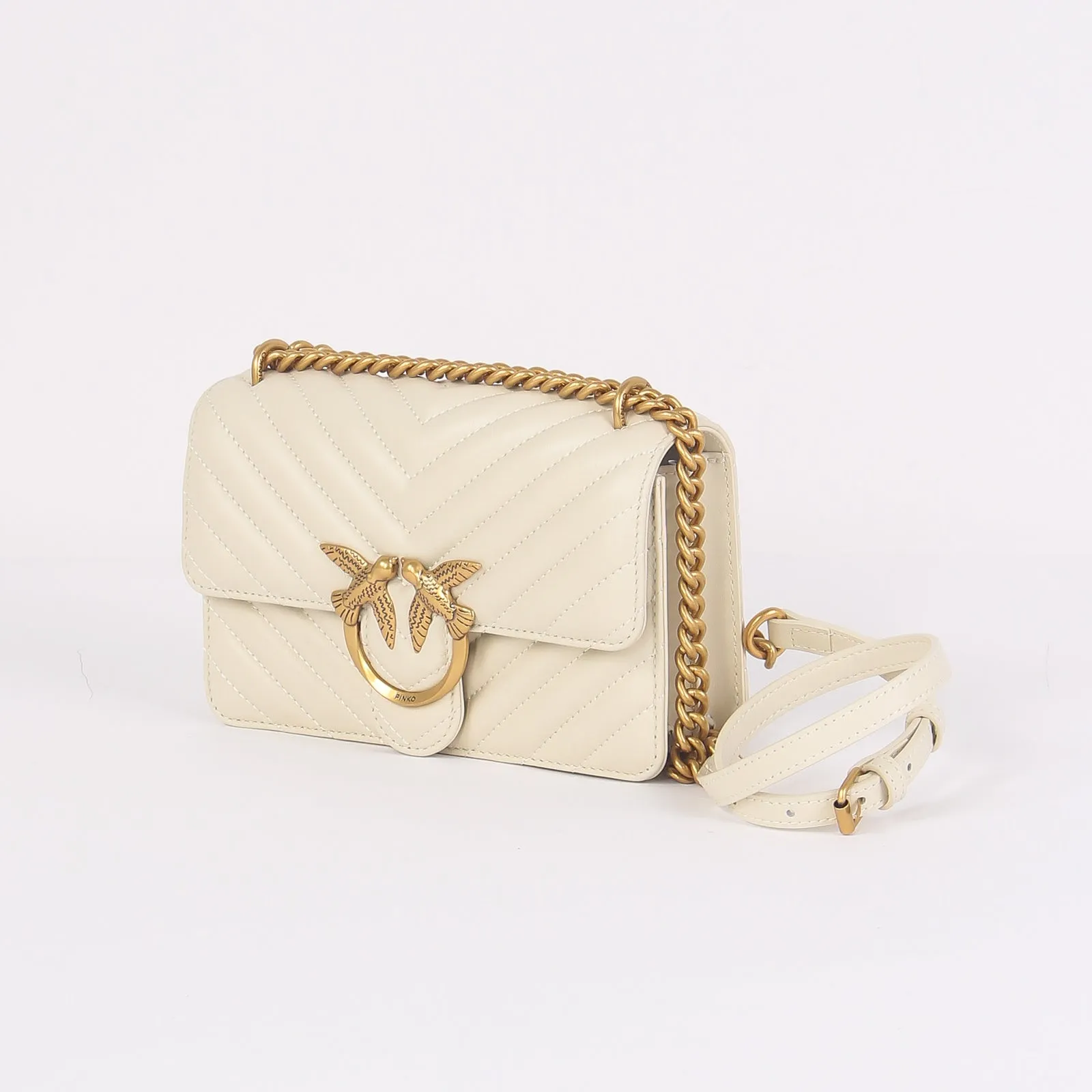 White Nappa Love One Dc Crossbody Bag