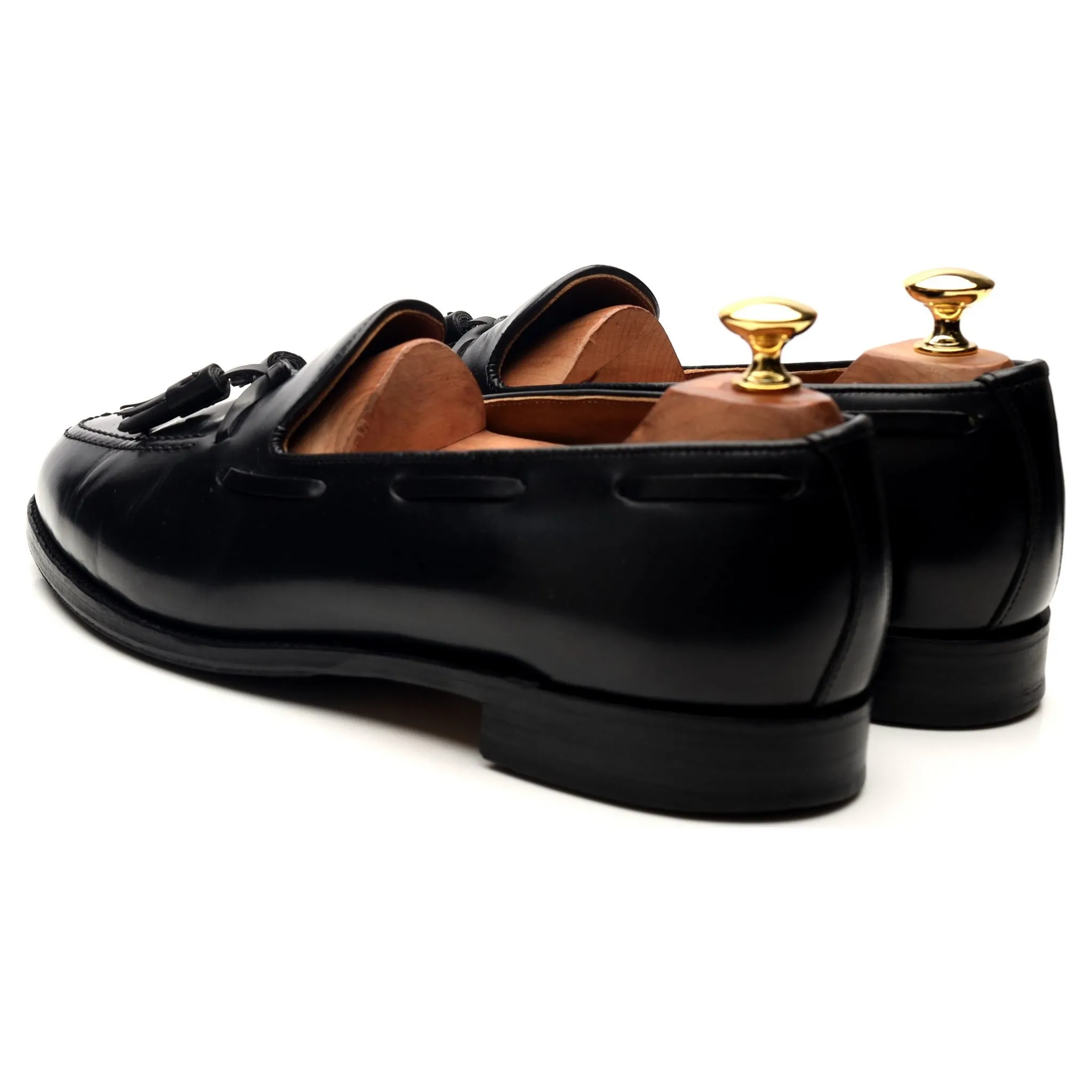 Windsor Black Leather Tassel Loafers UK 9 EX