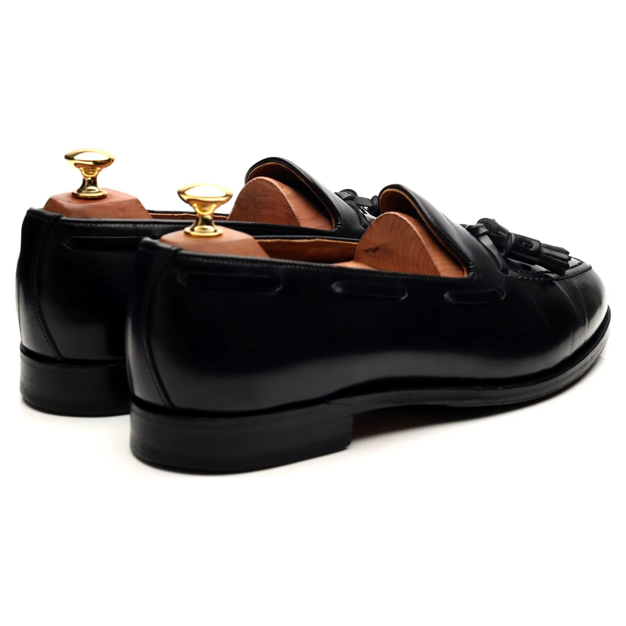 Windsor Black Leather Tassel Loafers UK 9 EX