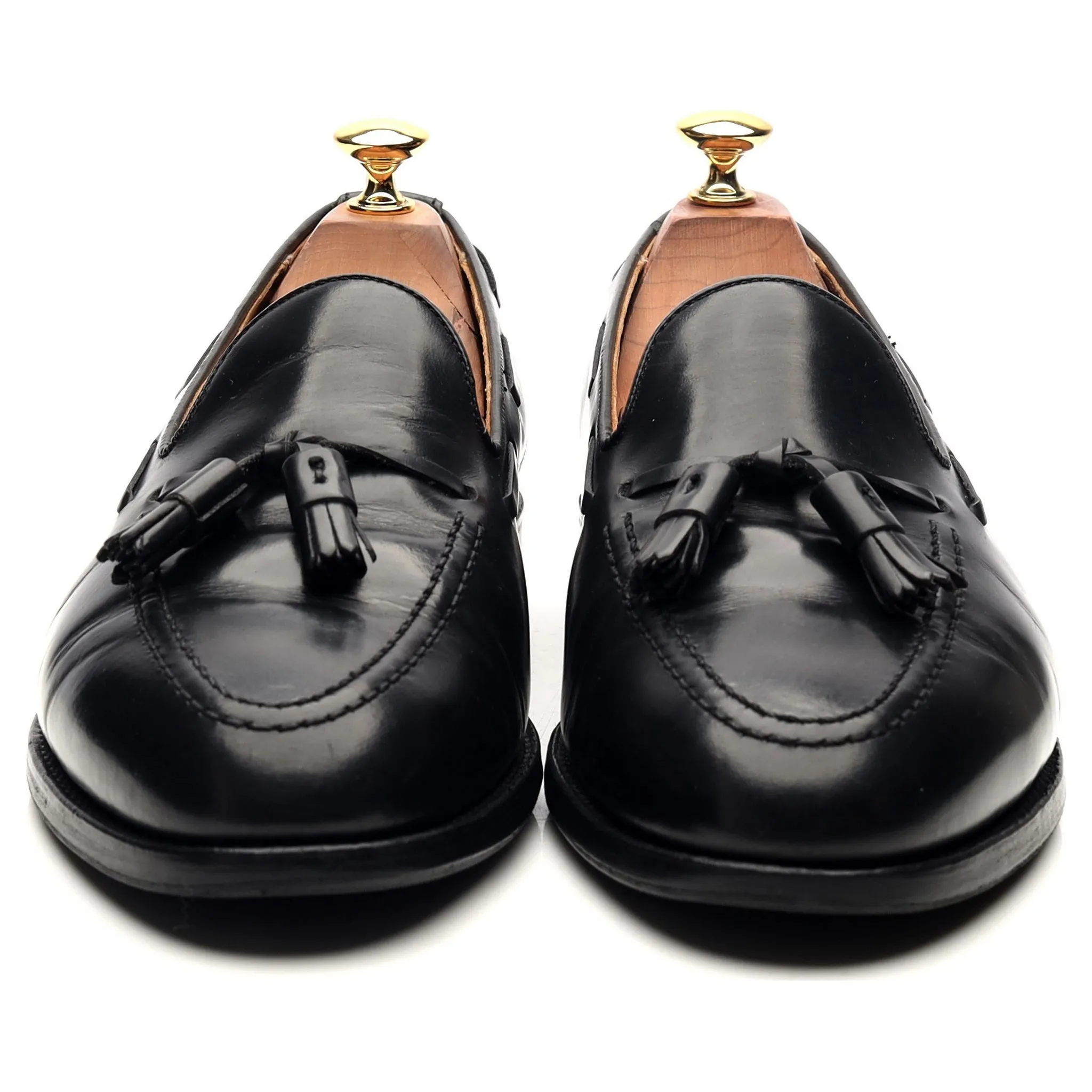 Windsor Black Leather Tassel Loafers UK 9 EX