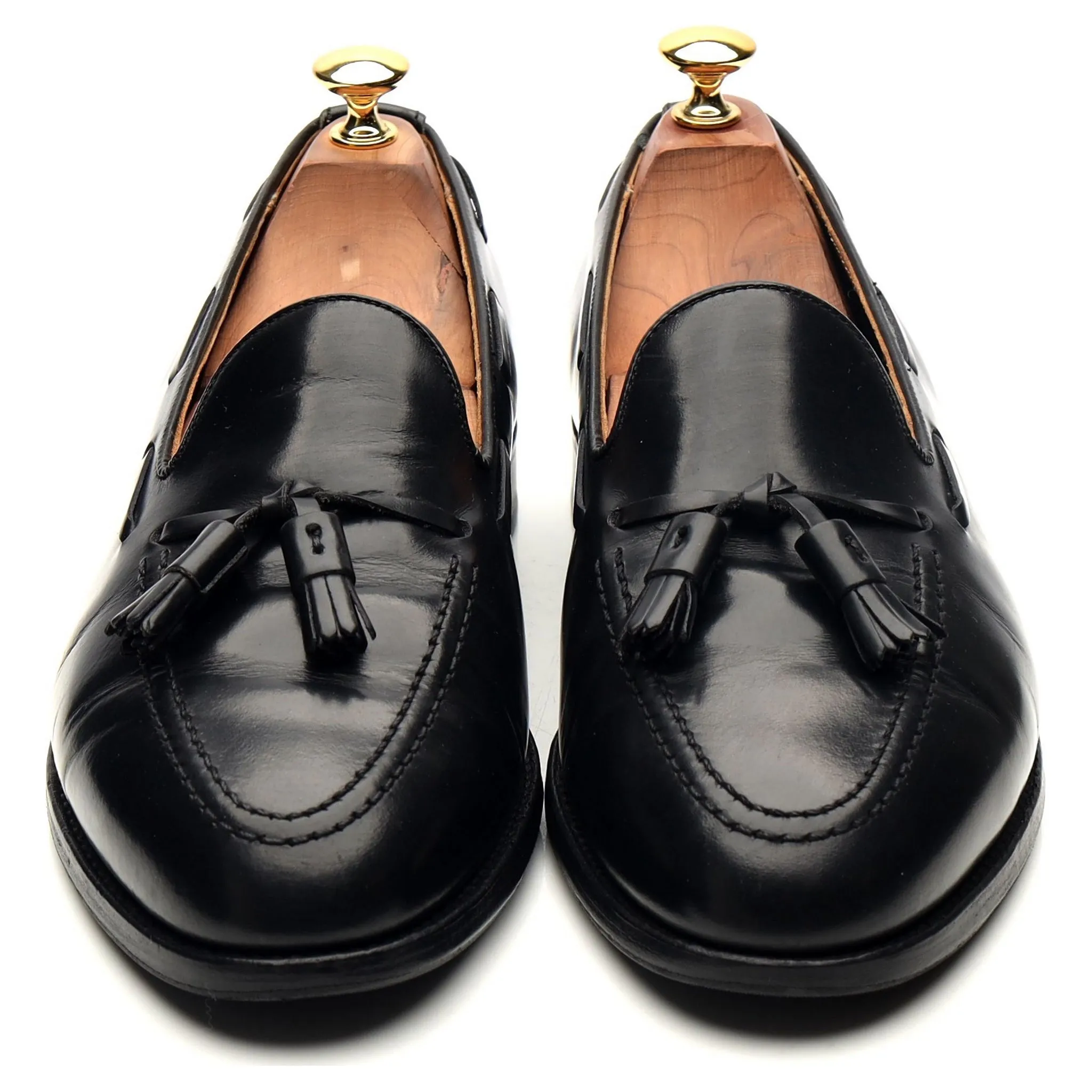 Windsor Black Leather Tassel Loafers UK 9 EX