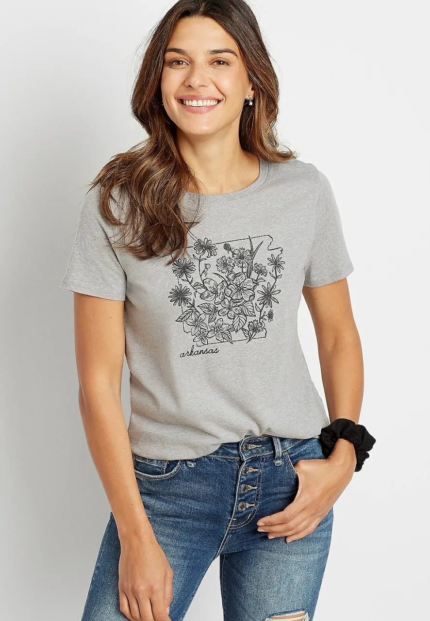 Arkansas State Flower Graphic Tee for Women by Maurices Tops