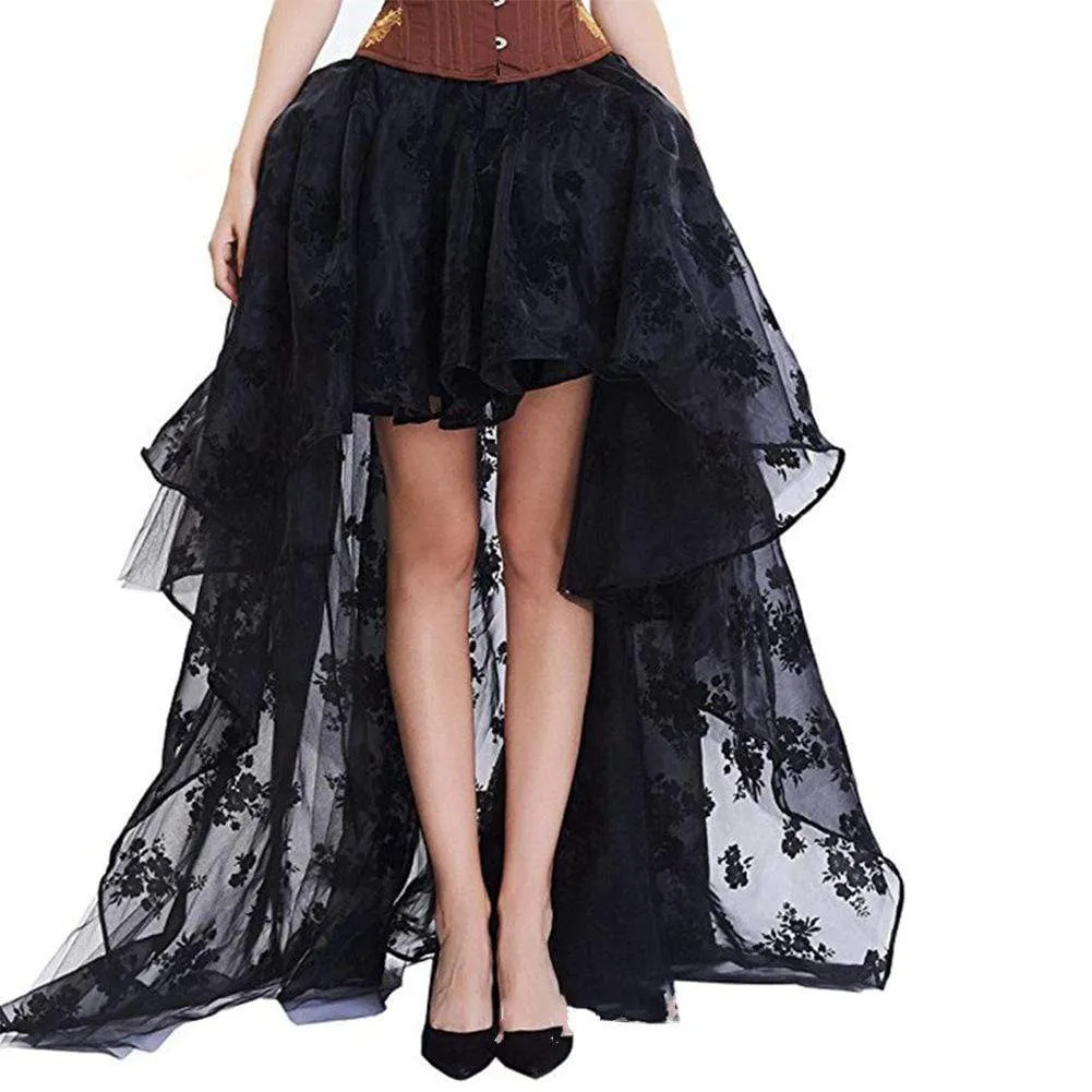 Gothic Lace High Low Skirts for Women