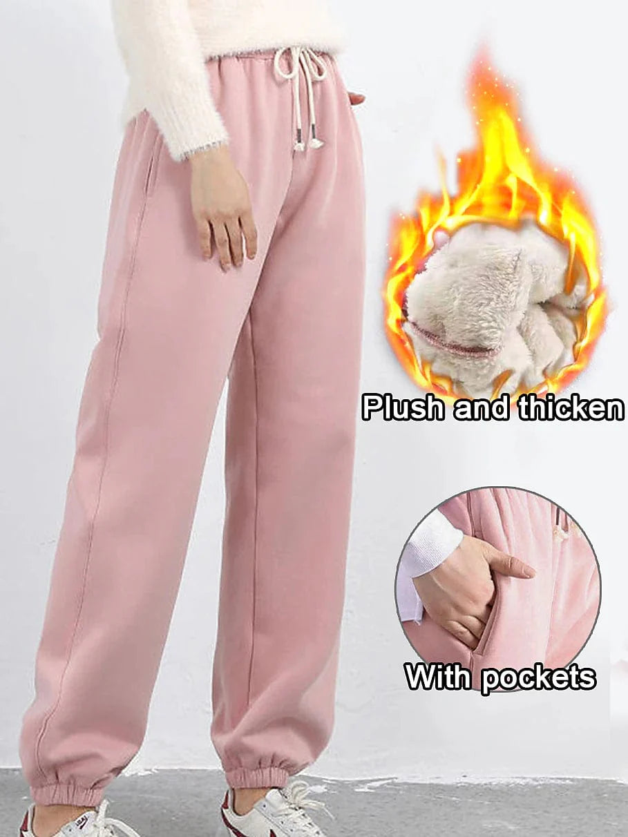 Women's High Waist Fleece Joggers for Fall and Winter