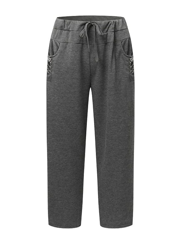 Women's Plus Size L-4XL Micro-Elastic Solid Color Sweatpants Joggers