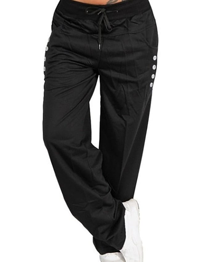 Women's Plus Size L-4XL Micro-Elastic Solid Color Sweatpants Joggers