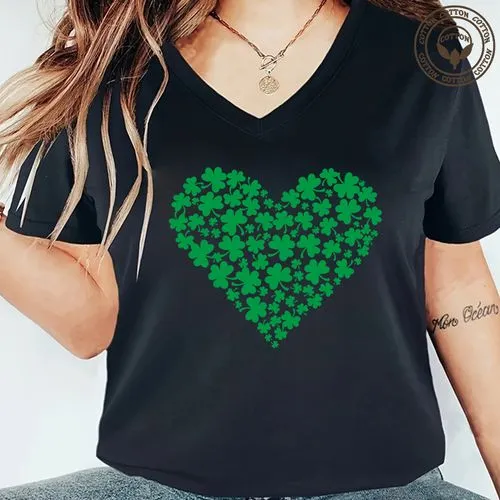 Women's Shamrock Print Short Sleeve T-Shirt