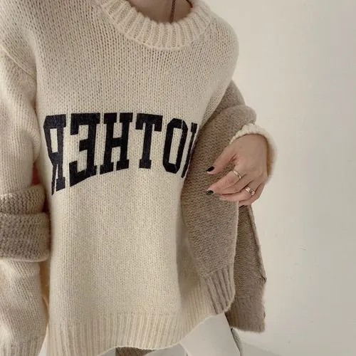 Women's Sweater Long Sleeve Sweaters and Cardigans Fashion Letter