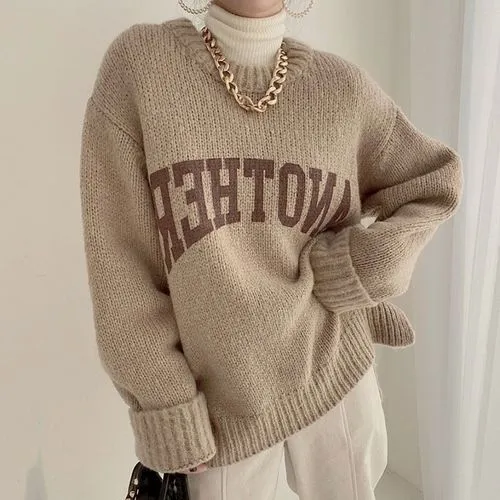 Women's Sweater Long Sleeve Sweaters and Cardigans Fashion Letter